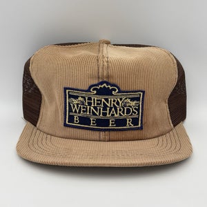 Vintage Henry Weinhards Beer Corduroy Hat Snapback Cap K-Products Rare