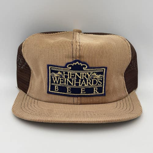 Vintage Henry Weinhards Beer Corduroy Hat Snapback Cap K-Products Rare
