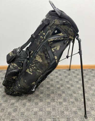 Sunday Golf Ryder Stand Bag Dark Camo Camouflage Dual Strap/4-Way Top w/Cover
