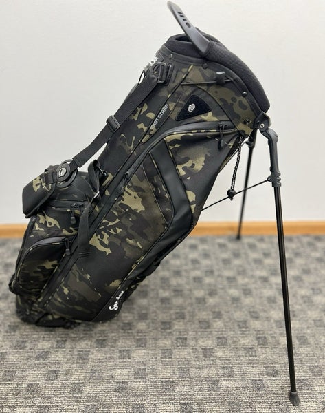 Sunday Golf Ryder Stand Bag Dark Camo Camouflage Dual Strap/4-Way Top w/Cover