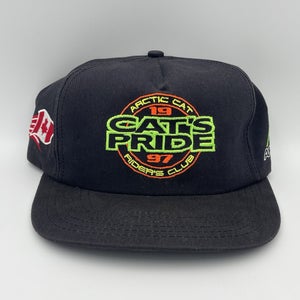 Vintage 1997 Arctic Cat Snapback Hat Cap Riders Club Cats Pride USA Canada 90s
