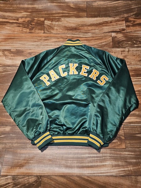 Vintage Chalk Line Green Bay Packers Satin Bomber Jacket USA Made Size Large