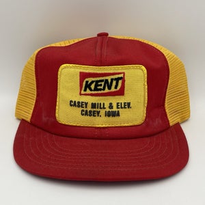 Vintage Kent Feed Patch Trucker SnapBack Hat Casey Iowa Rare 1980s Cap
