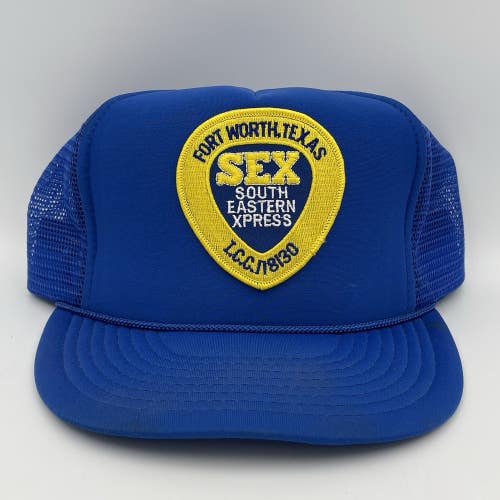 Vintage Fort Worth Texas South Eastern Xpress SEX Snapback Hat Patch Trucker Cap