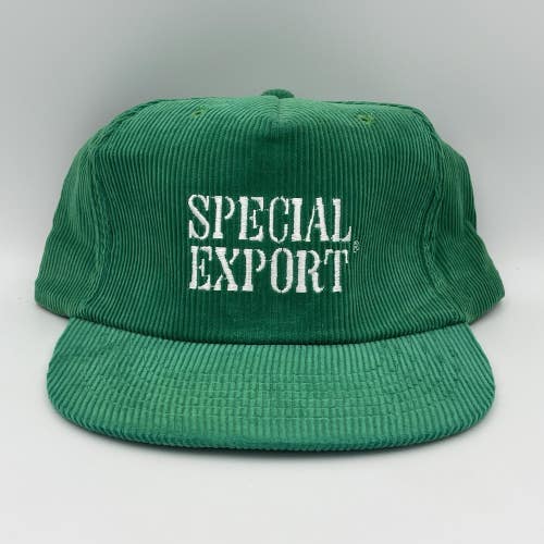 Vintage Special Export Corduroy Snapback Hat Cap Drew Pearson YoungAn Green Rare