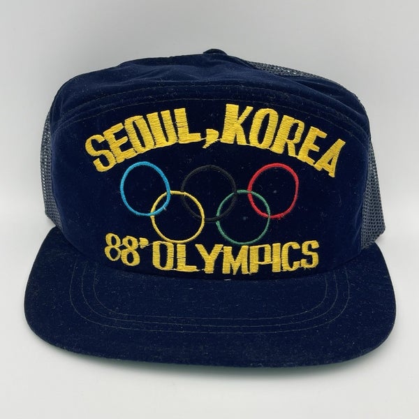 Vintage Seoul Korea 1988 Olympics Felt/Velvet Snapback Hat Cap RARE