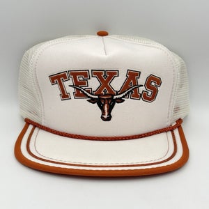 Vintage University Of Texas Longhorns Snapback Mesh Trucker Hat Orange White Cap