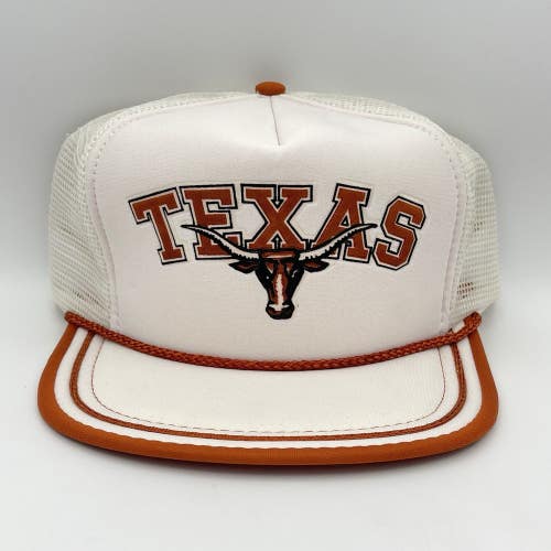 Vintage University Of Texas Longhorns Snapback Mesh Trucker Hat Orange White Cap