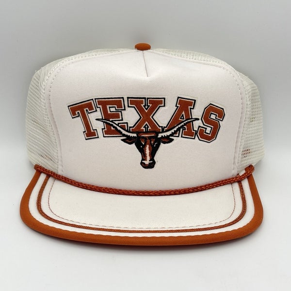 Vintage University Of Texas Longhorns Snapback Mesh Trucker Hat Orange White Cap