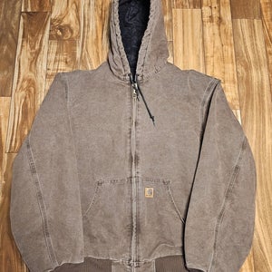 Vintage Carhartt J130 CHT Brown Perfect Faded Vtg Work Coat Jacket Size 2XL Tall
