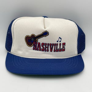 Vintage 1980s Nashville Music City Guitar Snapback Trucker Hat Cap