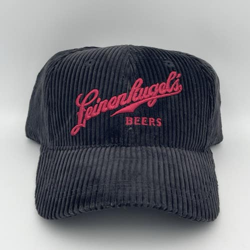Vintage Leinenkugels Beer Corduroy American Needle Strapback Hat Cap Rare