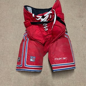 Rare Made In Canada Senior Medium Reebok MHP18 New York Rangers Pro Stock Pants