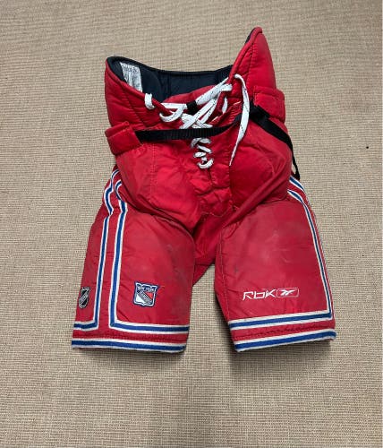Rare Made In Canada Senior Medium Reebok MHP18 New York Rangers Pro Stock Pants