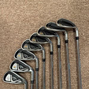 Men's Callaway X2 Hot Right Handed Iron Set Regular Flex 8 Pieces Steel Shaft (Used)