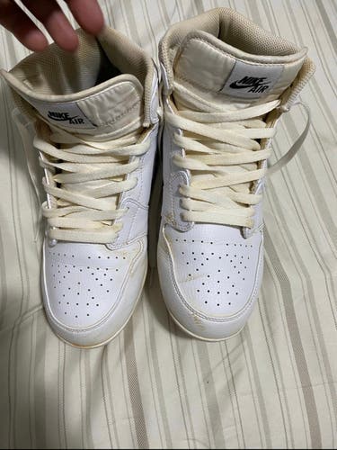 White Men's Size M 8.0 (W 9.0) Adult Nike Air Jordan High Top Molded Cleats (Used)
