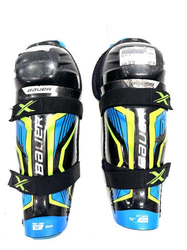 Used Bauer X Junior Shin Guards Black 10" 11860-S000299222