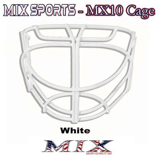 Mix Hockey - MX10 Cat Eye Goalie cage (Includes clips and screws) - WHITE -