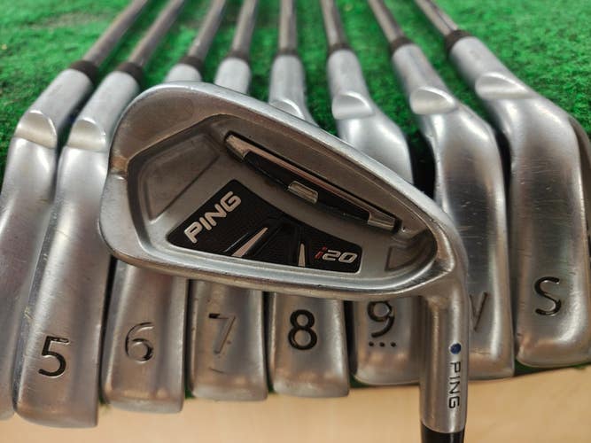 Ping i20 Blue Dot Golf Iron set 3-PW,SW CFS Steel Shaft Stiff Flex Matching #s