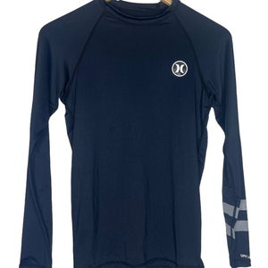 NEW Hurley Childs Rashguard Size Youth Medium Long Sleeve Surf Shirt Black