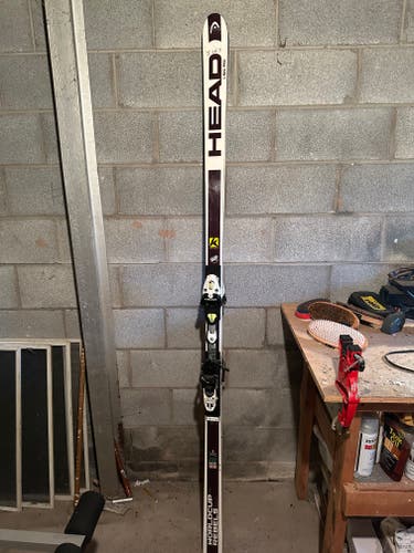 Unisex HEAD 207 cm Racing World Cup Rebels SG Skis With Bindings Max Din 16 (Used)