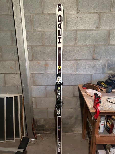 Unisex HEAD 207 cm Racing World Cup Rebels SG Skis With Bindings Max Din 16 (Used)