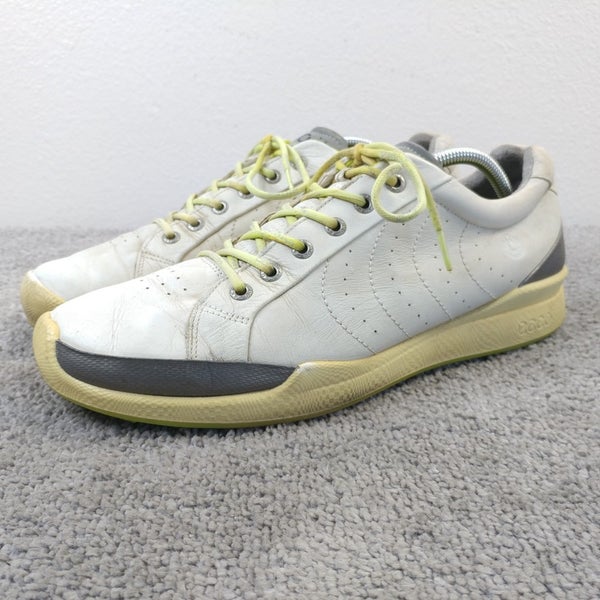 ECCO Biom Hybrid Hydromax Spikeles Golf Shoes Mens Size 44 EU WHite Gray Leather
