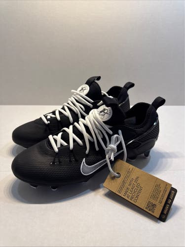 Nike LAX Lacrosse Cleats Mens Size 10 Black Huarache 9 Elite Low SE FD0089-101