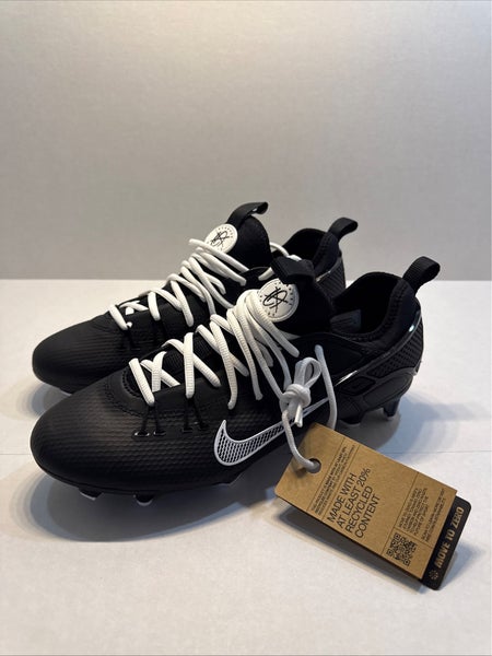 Nike LAX Lacrosse Cleats Mens Size 10 Black Huarache 9 Elite Low SE FD0089-101
