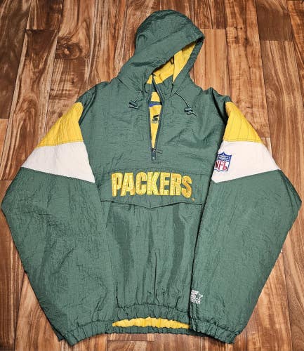 Vintage 1990s Starter NFL Green Bay Packers Puffer Vtg Jacket Coat Size Mens XL