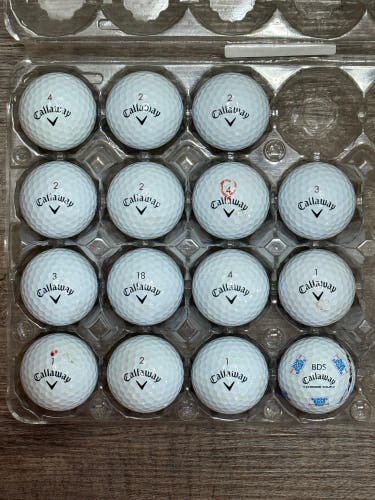 15 Callaway Chrome Tour / Chrome Tour X Golf Balls - 5A/4A Condition
