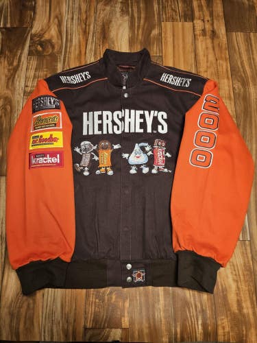 Vintage Hershey's Reese's Racing Nascar JH Design 2002 Promo Jacket Coat Size XL