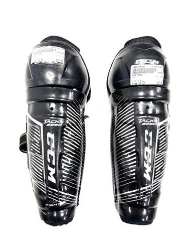Used CCM 9550 Junior Shin Guards Black 10" 11860-S000299193