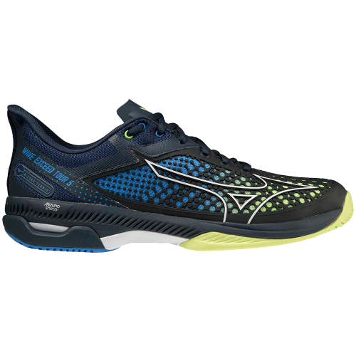*NIB* MIZUNO MEN'S WAVE EXCEED TOUR 5 AC TENNIS SHOES (NAVY/LIME) SIZE 8
