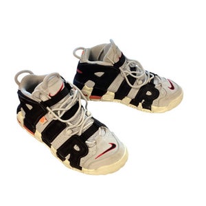 Used Nike AIR MORE UPTEMPO MID Basketball Shoes Y Grey Youth 06.5 11479-S000406223
