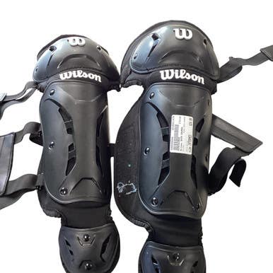 Used Wilson SHIN GAURDS Catchers Leg Guards Black Intermed 11479-S000406088