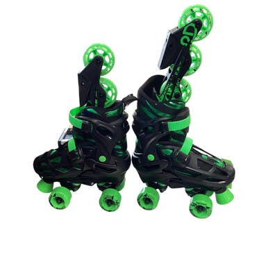 Used RollerDerby LEAF Senior Roller Quad Skates Black Adjustable 11479-S000406085