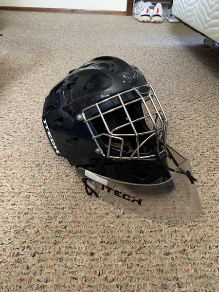 Junior Goalie Mask – Black, Med/Large, Used, Great Condition & Game-Ready!