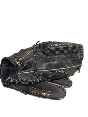 Used Easton FLEX ACTION PALM EX 126B BB/SB Glove RH Throw Black 12" 11347-S000257281