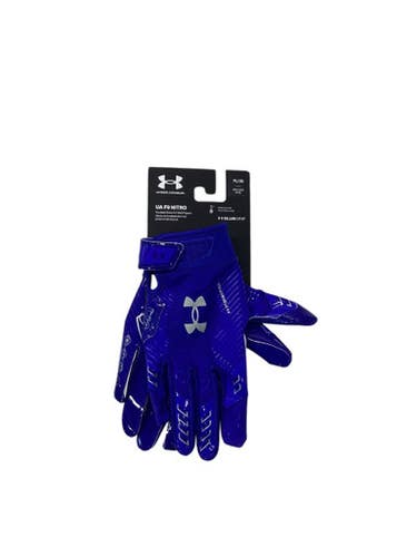 Used Under Armour UA F9 NITRO FB Gloves Royal Blue LG 11347-S000257240