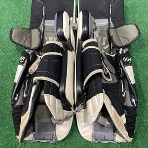 White 32" Intermediate Warrior Ritual G4 Goalie Leg Pads (Used)