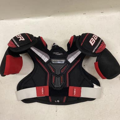 Used Bauer NSX Youth Shoulder Pads Black And Red LG 11725-S000492766