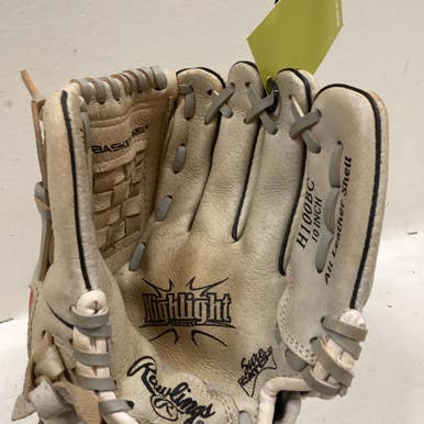 Used Rawlings H100BC BB/SB Glove RH Throw White 9 1/2" 11725-S000492761