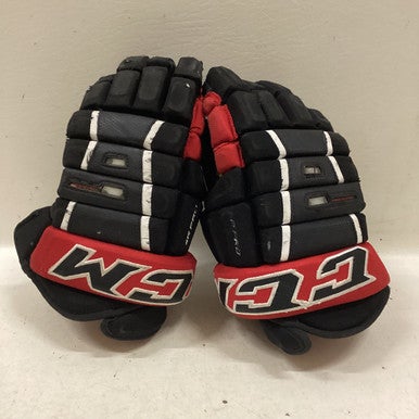 Used CCM 4R PRO Senior Gloves Black And Red 14" 11725-S000492805