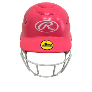 Used Rawlings RCFH Batting Helmet w/Mask Pink One Size 11692-S000142633