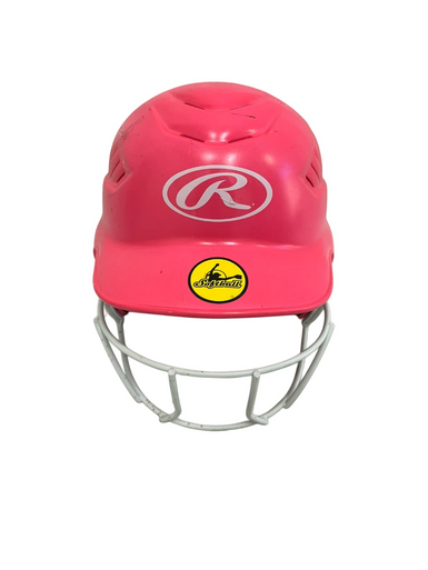 Used Rawlings RCFH Batting Helmet w/Mask Pink One Size 11692-S000142633