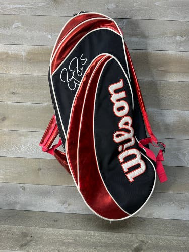 Wilson Roger Federer Signature 12-Racquet Tennis Bag (Red/Black/White)
