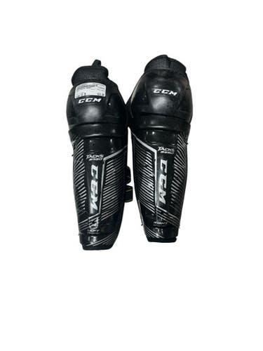 Used CCM TACKS 9650 Youth Shin Guards Black 10" 11833-S000166553