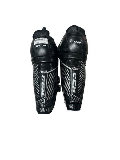 Used CCM TACKS 9650 Youth Shin Guards Black 10" 11833-S000166553