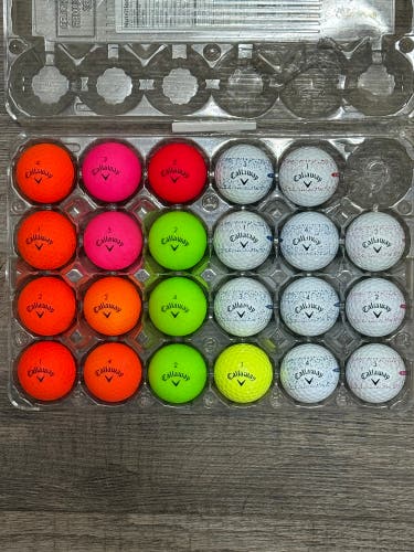 23 Callaway Supersoft Golf Balls - Colored and Splatter 360 Design (5A)